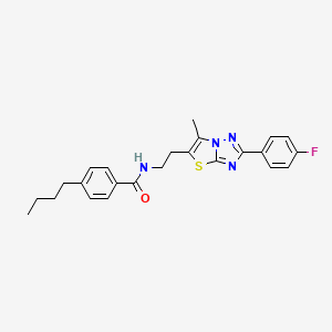 4-butyl-N-(2-(2-(4-fluorophenyl)-6-methylthiazolo[3,2-b][1,2,4]triazol-5-yl)ethyl)benzamide