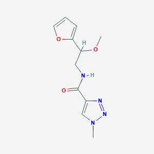 molecular formula C11H14N4O3 B2495059 N-(2-(furan-2-yl)-2-methoxyethyl)-1-methyl-1H-1,2,3-triazole-4-carboxamide CAS No. 1795196-01-8