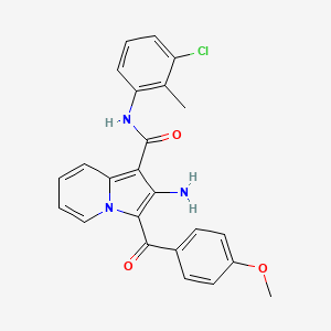 molecular formula C24H20ClN3O3 B2495061 2-amino-N-(3-chloro-2-methylphenyl)-3-(4-methoxybenzoyl)indolizine-1-carboxamide CAS No. 905769-82-6