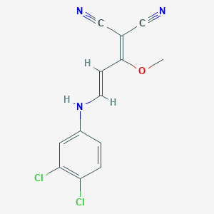 molecular formula C13H9Cl2N3O B2495064 2-[3-(3,4-Dichloroanilino)-1-methoxy-2-propenylidene]malononitrile CAS No. 341967-10-0