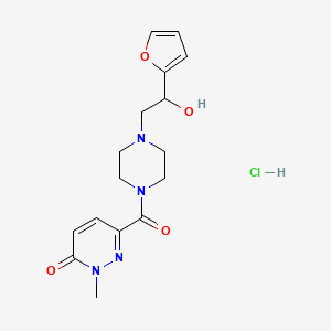 6-[4-[2-(Furan-2-yl)-2-hydroxyethyl]piperazine-1-carbonyl]-2-methylpyridazin-3-one;hydrochloride
