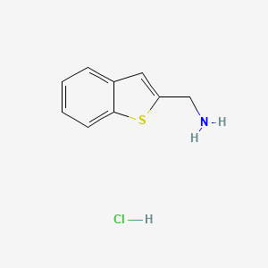 molecular formula C9H10ClNS B2495068 Benzo[b]thiophen-2-ylmethanamine hydrochloride CAS No. 247570-04-3; 6314-43-8