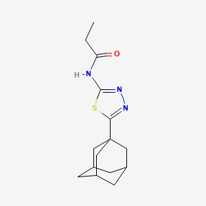molecular formula C15H21N3OS B2495075 N-[5-(adamantan-1-yl)-1,3,4-thiadiazol-2-yl]propanamide CAS No. 392240-96-9