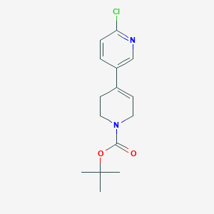 molecular formula C15H19ClN2O2 B2495076 tert-butyl 4-(6-chloropyridin-3-yl)-3,6-dihydro-2H-pyridine-1-carboxylate CAS No. 1169699-77-7