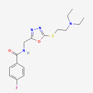 N-((5-((2-(diethylamino)ethyl)thio)-1,3,4-oxadiazol-2-yl)methyl)-4-fluorobenzamide