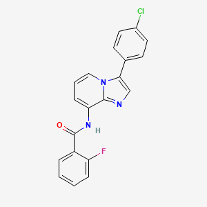 N-[3-(4-chlorophenyl)imidazo[1,2-a]pyridin-8-yl]-2-fluorobenzamide