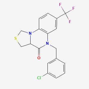 molecular formula C18H14ClF3N2OS B2495087 5-(3-chlorobenzyl)-7-(trifluoromethyl)-3,3a-dihydro[1,3]thiazolo[3,4-a]quinoxalin-4(5H)-one CAS No. 1031212-68-6