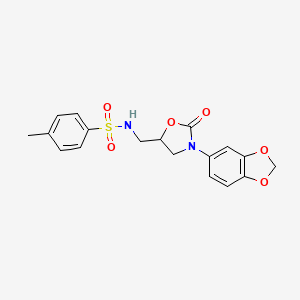 N-((3-(benzo[d][1,3]dioxol-5-yl)-2-oxooxazolidin-5-yl)methyl)-4-methylbenzenesulfonamide