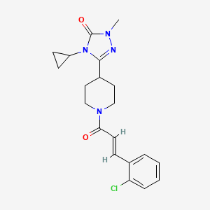 (E)-3-(1-(3-(2-chlorophenyl)acryloyl)piperidin-4-yl)-4-cyclopropyl-1-methyl-1H-1,2,4-triazol-5(4H)-one
