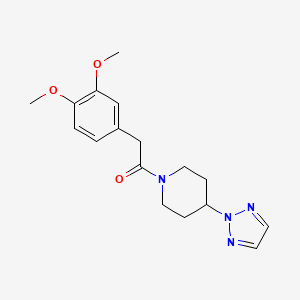 molecular formula C17H22N4O3 B2495093 2-(3,4-dimethoxyphenyl)-1-[4-(2H-1,2,3-triazol-2-yl)piperidin-1-yl]ethan-1-one CAS No. 2198165-14-7