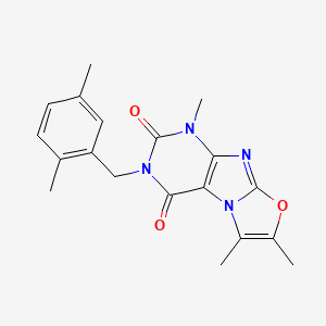 molecular formula C19H20N4O3 B2495105 3-(2,5-dimethylbenzyl)-1,6,7-trimethyloxazolo[2,3-f]purine-2,4(1H,3H)-dione CAS No. 899997-50-3