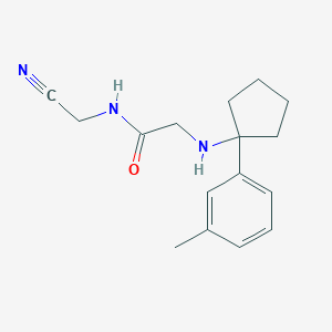 molecular formula C16H21N3O B2495109 N-(cyanomethyl)-2-{[1-(3-methylphenyl)cyclopentyl]amino}acetamide CAS No. 1355672-81-9