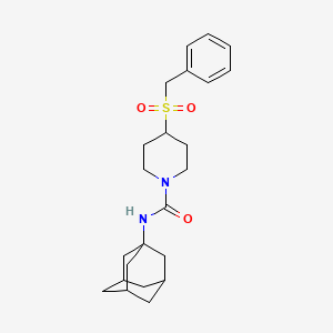 molecular formula C23H32N2O3S B2495111 N-((1S,3s)-adamantan-1-yl)-4-(benzylsulfonyl)piperidine-1-carboxamide CAS No. 2108576-04-9