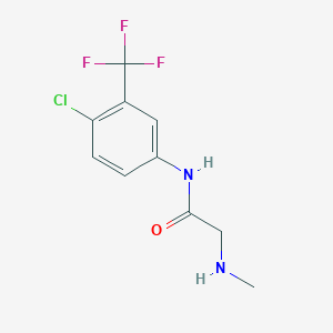 molecular formula C10H10ClF3N2O B2495115 N-[4-chloro-3-(trifluoromethyl)phenyl]-2-(methylamino)acetamide CAS No. 733030-75-6
