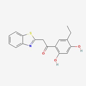 molecular formula C17H15NO3S B2495116 2-(1,3-Benzothiazol-2-yl)-1-(5-ethyl-2,4-dihydroxyphenyl)ethanone CAS No. 222715-96-0