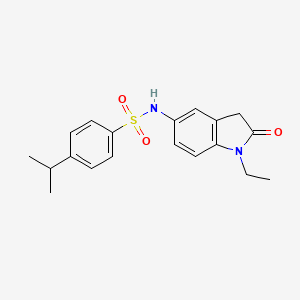 molecular formula C19H22N2O3S B2495118 N-(1-乙基-2-氧代吲哚-5-基)-4-异丙基苯磺酰胺 CAS No. 921786-95-0