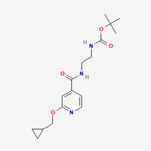 molecular formula C17H25N3O4 B2495122 Tert-butyl (2-(2-(cyclopropylmethoxy)isonicotinamido)ethyl)carbamate CAS No. 2034431-88-2