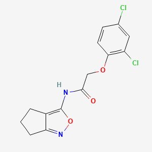 molecular formula C14H12Cl2N2O3 B2495125 2-(2,4-dichlorophenoxy)-N-(5,6-dihydro-4H-cyclopenta[c]isoxazol-3-yl)acetamide CAS No. 942003-92-1