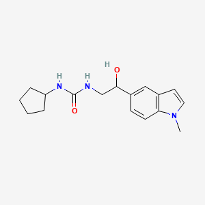 molecular formula C17H23N3O2 B2495128 1-cyclopentyl-3-(2-hydroxy-2-(1-methyl-1H-indol-5-yl)ethyl)urea CAS No. 2034256-54-5
