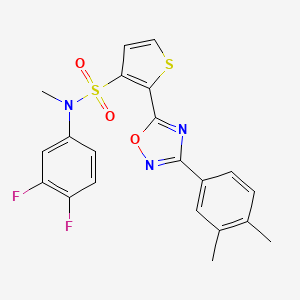 molecular formula C21H17F2N3O3S2 B2495130 N-(3,4-difluorophenyl)-2-[3-(3,4-dimethylphenyl)-1,2,4-oxadiazol-5-yl]-N-methylthiophene-3-sulfonamide CAS No. 1207030-74-7