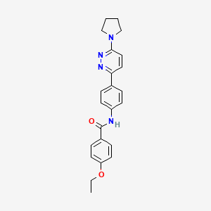 molecular formula C23H24N4O2 B2495134 4-ethoxy-N-(4-(6-(pyrrolidin-1-yl)pyridazin-3-yl)phenyl)benzamide CAS No. 899745-87-0