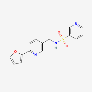 molecular formula C15H13N3O3S B2495137 N-((6-(furan-2-yl)pyridin-3-yl)methyl)pyridine-3-sulfonamide CAS No. 2034314-72-0