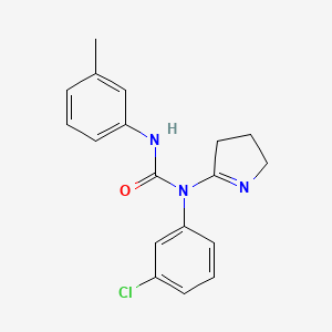 molecular formula C18H18ClN3O B2495144 1-(3-chlorophenyl)-1-(3,4-dihydro-2H-pyrrol-5-yl)-3-(m-tolyl)urea CAS No. 905761-44-6