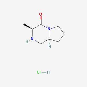 molecular formula C8H15ClN2O B2495146 (3S,8aS)-3-methylhexahydropyrrolo[1,2-a]pyrazin-4(1H)-one hydrochloride CAS No. 2230901-11-6