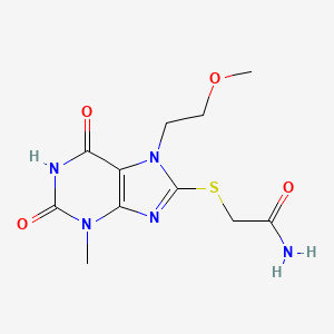 2-((7-(2-methoxyethyl)-3-methyl-2,6-dioxo-2,3,6,7-tetrahydro-1H-purin-8-yl)thio)acetamide