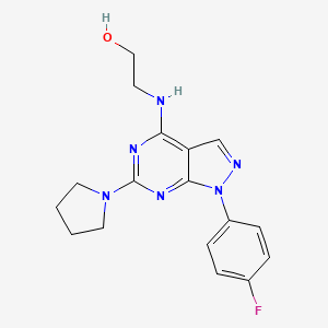 2-((1-(4-fluorophenyl)-6-(pyrrolidin-1-yl)-1H-pyrazolo[3,4-d]pyrimidin-4-yl)amino)ethanol
