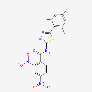 2,4-dinitro-N-[5-(2,4,6-trimethylphenyl)-1,3,4-thiadiazol-2-yl]benzamide