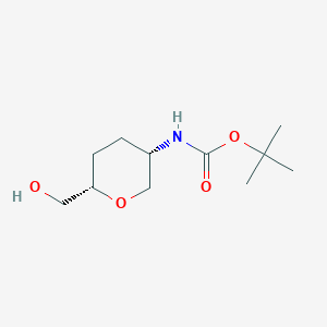molecular formula C11H21NO4 B2495173 tert-butyl N-[(3S,6S)-6-(hydroxymethyl)oxan-3-yl]carbamate CAS No. 603130-24-1