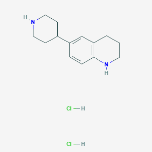 molecular formula C14H22Cl2N2 B2495178 6-(Piperidin-4-yl)-1,2,3,4-tetrahydroquinoline dihydrochloride CAS No. 2140866-84-6