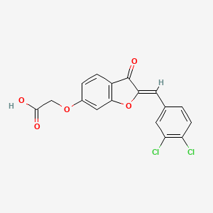 molecular formula C17H10Cl2O5 B2495180 (Z)-2-((2-(3,4-二氯苯甲亚基)-3-氧代-2,3-二氢苯并呋喃-6-基)氧基)乙酸 CAS No. 900894-52-2