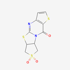molecular formula C10H8N2O3S3 B2495181 12,12-dioxo-6,12λ6,15-trithia-2,9-diazatetracyclo[7.6.0.03,7.010,14]pentadeca-1,3(7),4-trien-8-one CAS No. 1923120-13-1