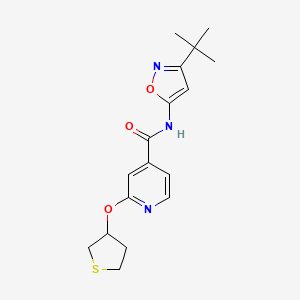 molecular formula C17H21N3O3S B2495182 N-(3-(tert-butyl)isoxazol-5-yl)-2-((tetrahydrothiophen-3-yl)oxy)isonicotinamide CAS No. 2034238-71-4