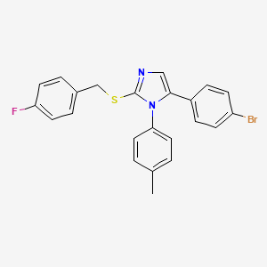 molecular formula C23H18BrFN2S B2495183 5-(4-bromophenyl)-2-((4-fluorobenzyl)thio)-1-(p-tolyl)-1H-imidazole CAS No. 1206998-32-4