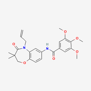 molecular formula C24H28N2O6 B2495187 N-(5-allyl-3,3-dimethyl-4-oxo-2,3,4,5-tetrahydrobenzo[b][1,4]oxazepin-7-yl)-3,4,5-trimethoxybenzamide CAS No. 921560-85-2