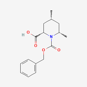 molecular formula C16H21NO4 B2495189 (2S,4R,6S)-4,6-Dimethyl-1-phenylmethoxycarbonylpiperidine-2-carboxylic acid CAS No. 2248392-85-8