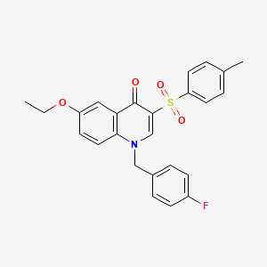 molecular formula C25H22FNO4S B2495190 6-乙氧基-1-(4-氟苄基)-3-对甲苯基喹啉-4(1H)-酮 CAS No. 866812-43-3