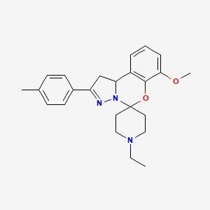 molecular formula C24H29N3O2 B2495191 1'-Ethyl-7-methoxy-2-(p-tolyl)-1,10b-dihydrospiro[benzo[e]pyrazolo[1,5-c][1,3]oxazine-5,4'-piperidine] CAS No. 849033-31-4