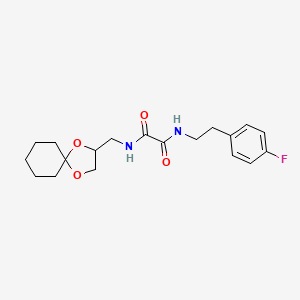 B2495197 N1-(1,4-dioxaspiro[4.5]decan-2-ylmethyl)-N2-(4-fluorophenethyl)oxalamide CAS No. 900006-65-7