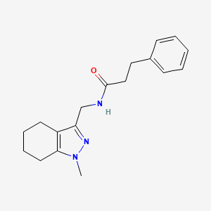 molecular formula C18H23N3O B2495198 N-[(1-methyl-4,5,6,7-tetrahydro-1H-indazol-3-yl)methyl]-3-phenylpropanamide CAS No. 1448066-01-0