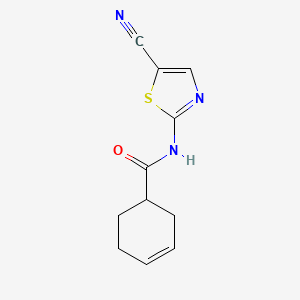 molecular formula C11H11N3OS B2495207 N-(5-cyano-1,3-thiazol-2-yl)cyclohex-3-ene-1-carboxamide CAS No. 1251687-23-6