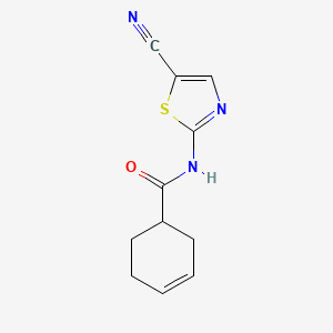 molecular formula C11H11N3OS B2495207 N-(5-cyanothiazol-2-yl)cyclohex-3-enecarboxamide CAS No. 1251687-23-6