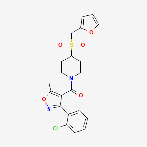 molecular formula C21H21ClN2O5S B2495211 (3-(2-氯苯基)-5-甲基异噁唑-4-基)(4-((呋喃-2-基甲基)磺酰基)哌啶-1-基)甲酮 CAS No. 1448073-73-1