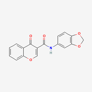 molecular formula C17H11NO5 B2495230 N-(2H-1,3-benzodioxol-5-yl)-4-oxo-4H-chromene-3-carboxamide CAS No. 477555-60-5