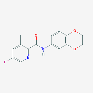 molecular formula C15H13FN2O3 B2495233 N-(2,3-dihydro-1,4-benzodioxin-6-yl)-5-fluoro-3-methylpyridine-2-carboxamide CAS No. 2415461-59-3