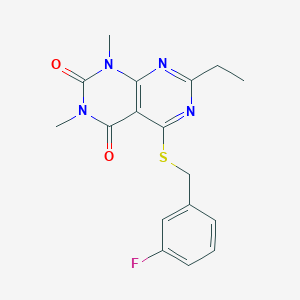 7-ethyl-5-((3-fluorobenzyl)thio)-1,3-dimethylpyrimido[4,5-d]pyrimidine-2,4(1H,3H)-dione