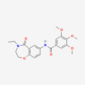 molecular formula C21H24N2O6 B2495238 N-(4-ethyl-5-oxo-2,3,4,5-tetrahydro-1,4-benzoxazepin-7-yl)-3,4,5-trimethoxybenzamide CAS No. 922001-15-8